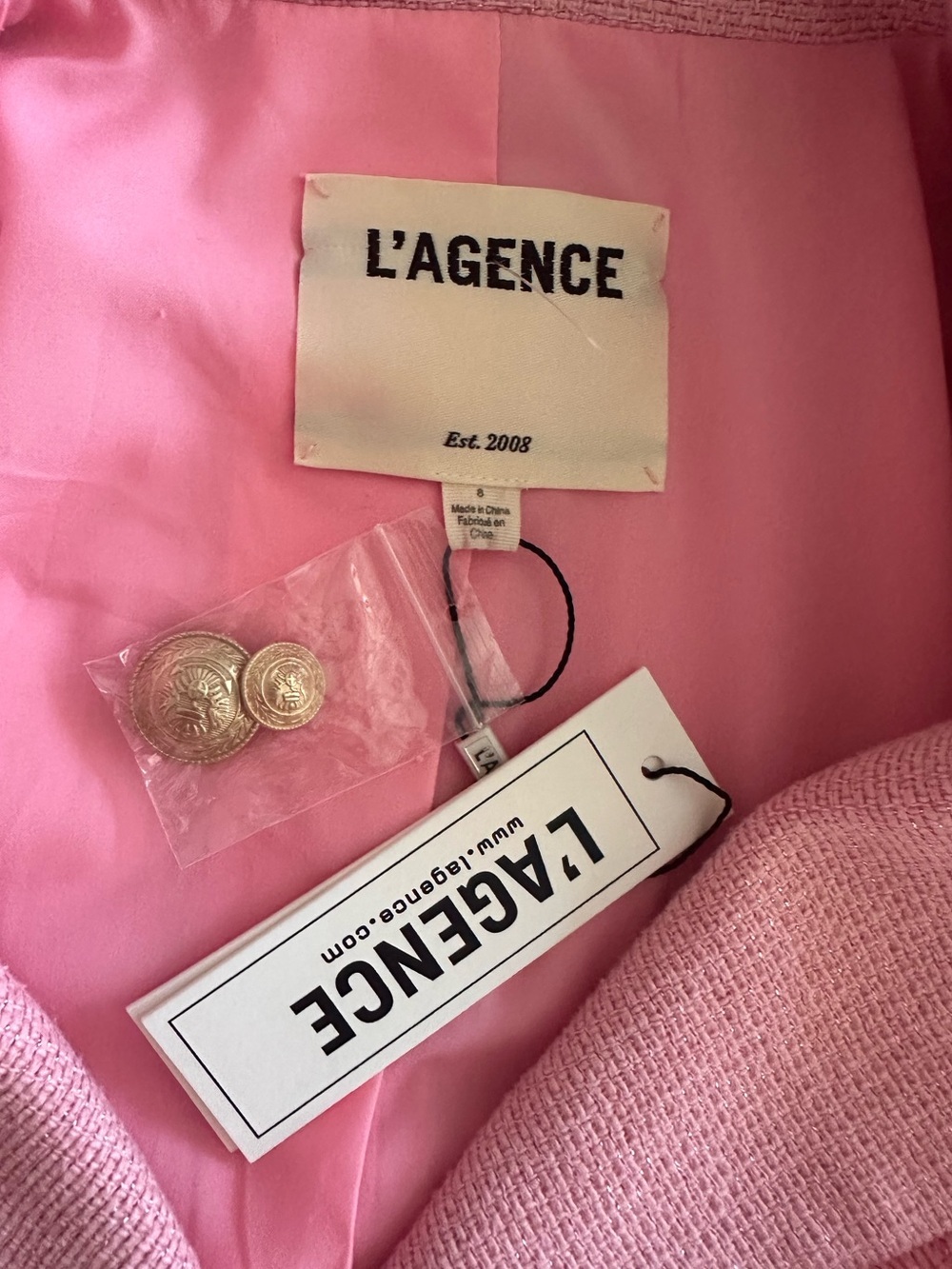 L’Agence Womens L'agence Niko Tweed Jacket, Pink - Picture 6 of 8
